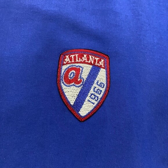 Wright & Ditson Atlanta Braves Throwback Logo Blue Red Stitched T-Shirt Men's XL - Picture 3 of 9